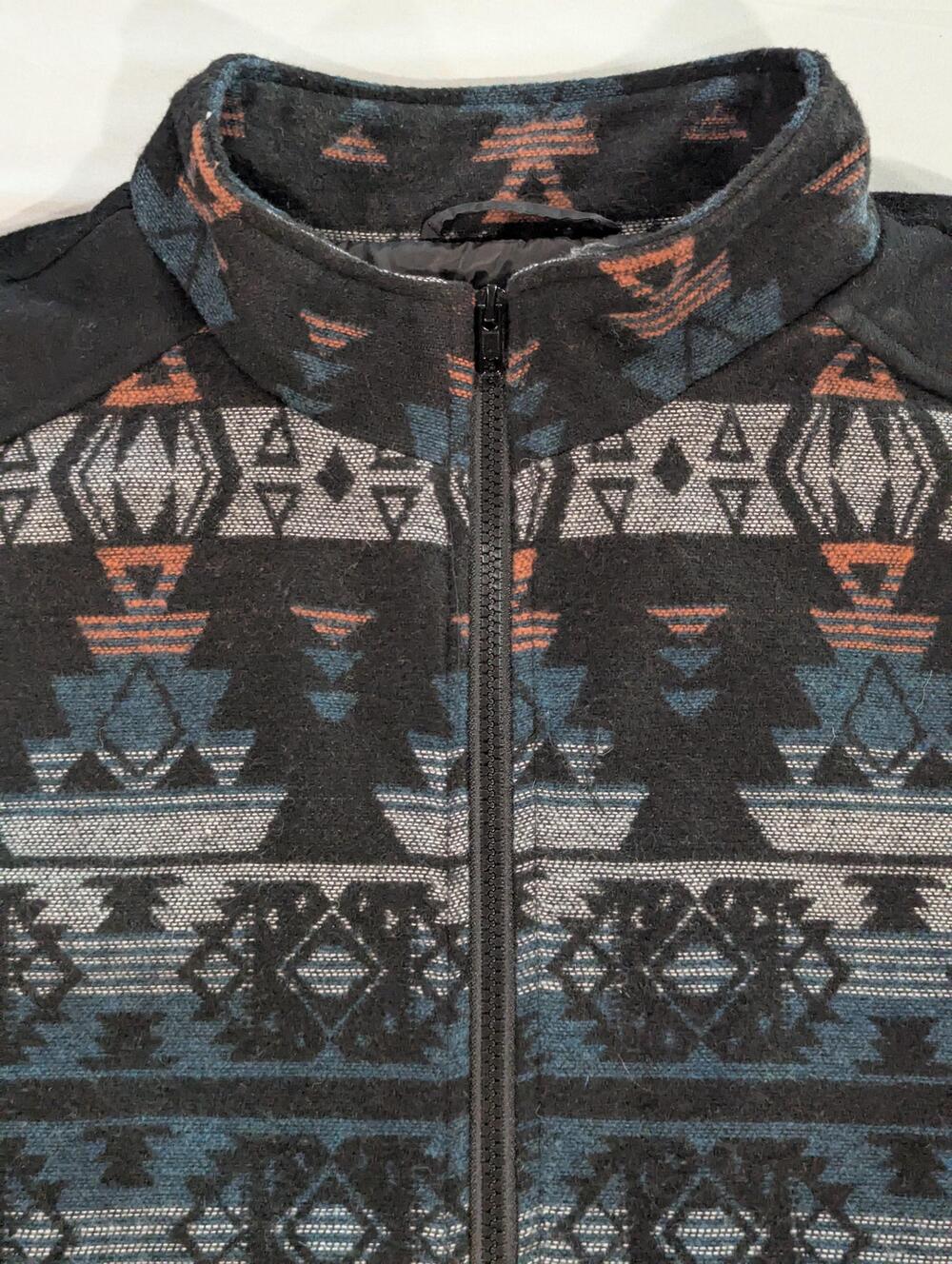 Cowgirl Legend Wool Vest Womens 2XL Black Aztec Fleece Zip Western Lined Pockets